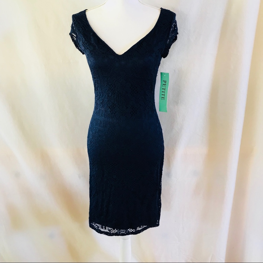 🛍New G Collection Blue Lace Dress Petite Small